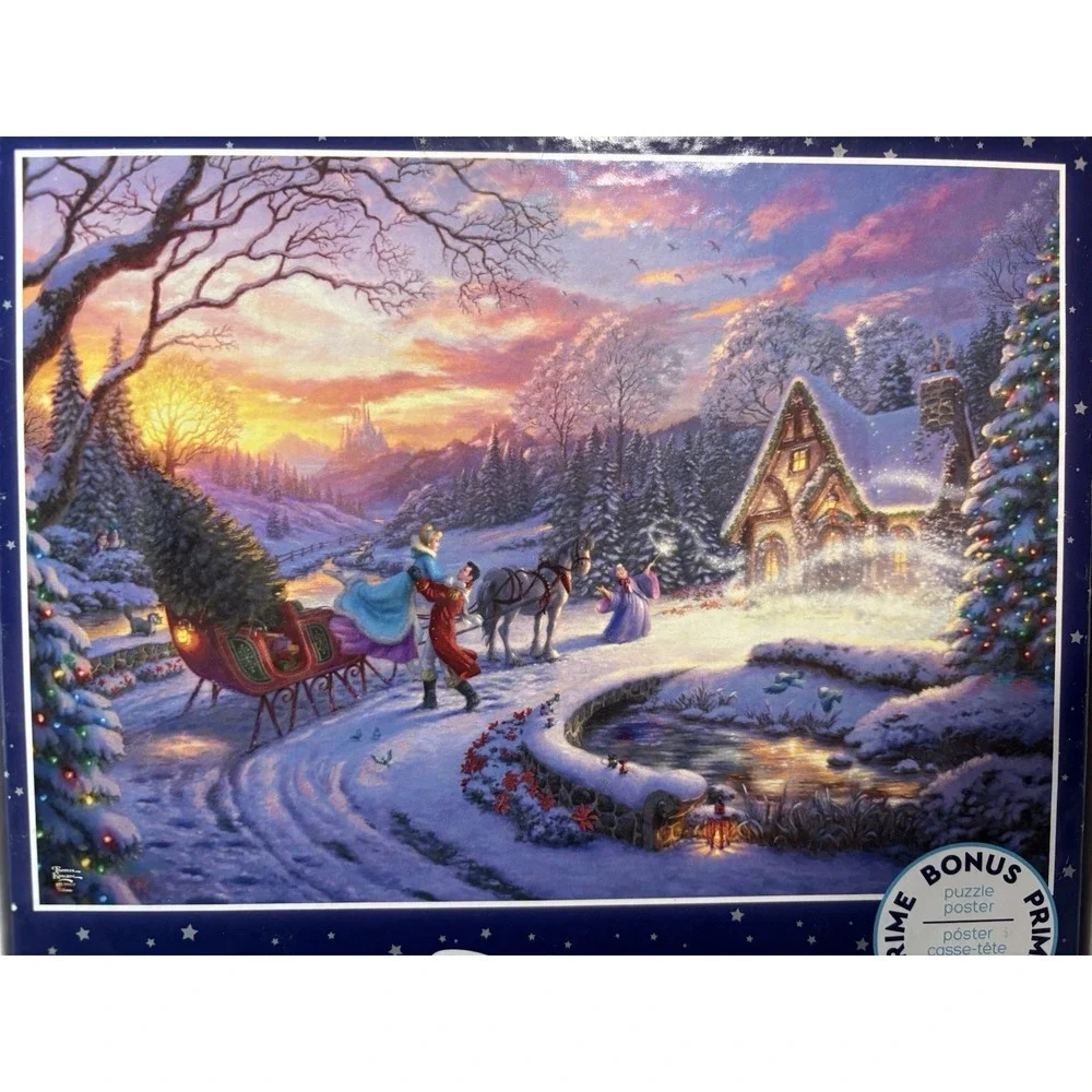 Ceaco Disney Thomas Kinkade Cinderella Bringing Home the‎ Tree 1000 Piece Puzzle